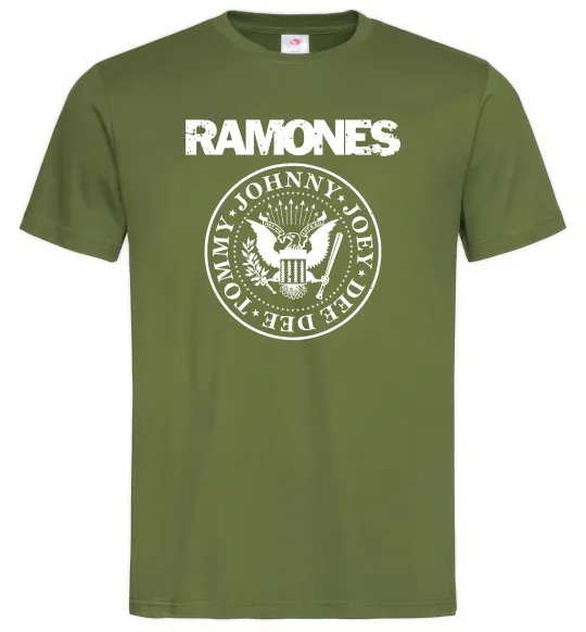 Мужская футболка Ramones герб Оливковый фото