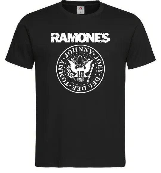 Мужская футболка Ramones герб Черный фото