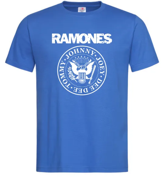 Мужская футболка Ramones герб Ярко-синий фото