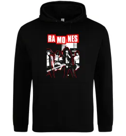 Женская толстовка (худи) Ramones red постер Черный фото