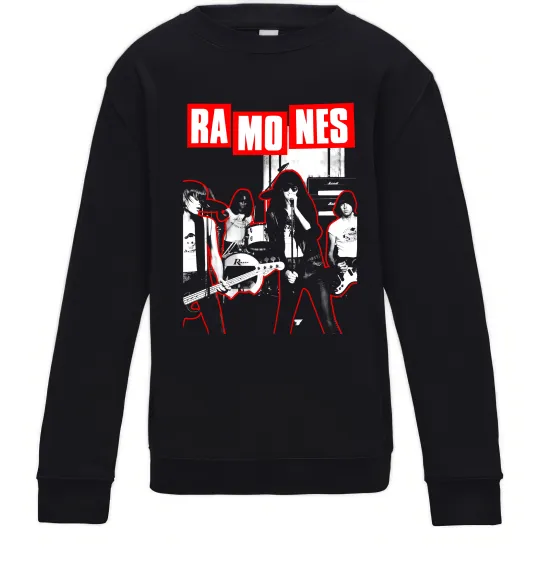 Детский Свитшот Ramones red постер Черный фото
