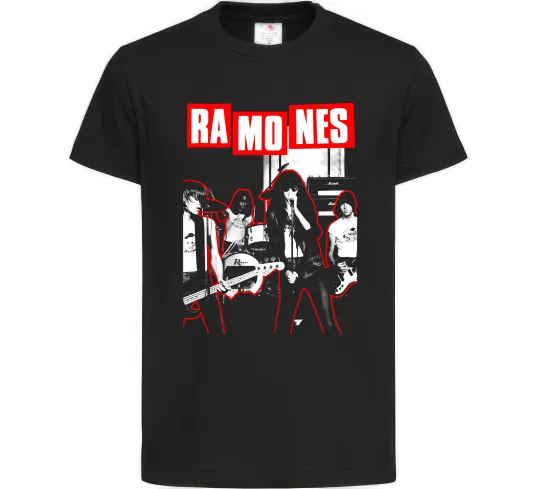 Детская футболка Ramones red постер Черный фото