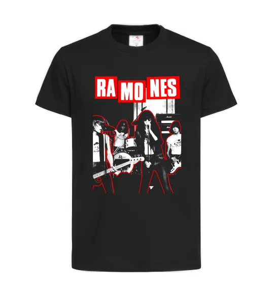 Детская футболка Ramones red постер Черный фото