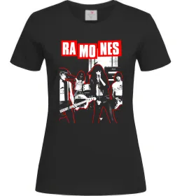 Женская футболка Ramones red постер Черный фото
