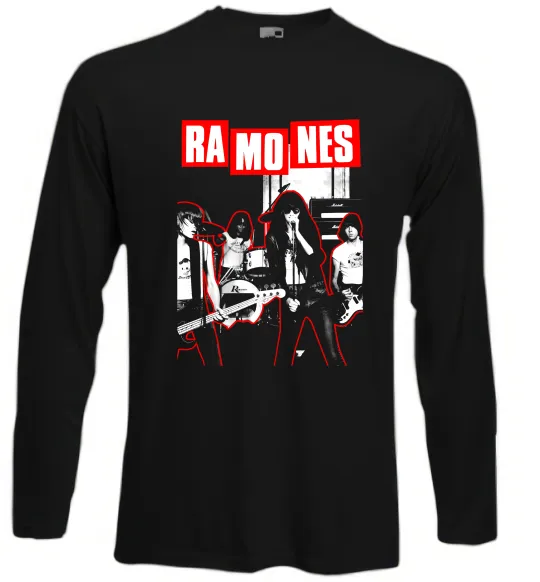 Лонгслів Ramones red постер Чорний фото