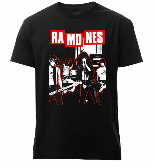 Мужская премиум футболка Ramones red постер Черный фото