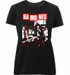 Жіноча преміум футболка Ramones red постер Чорний фото