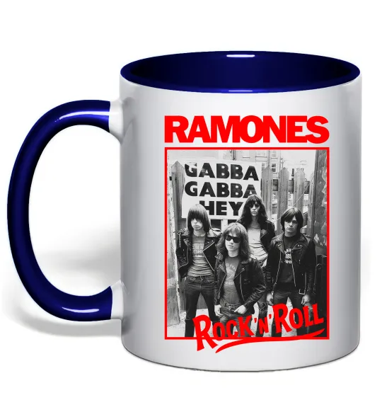 Чашка с цветной ручкой Ramones Rock n Roll Глубокий темно-синий фото