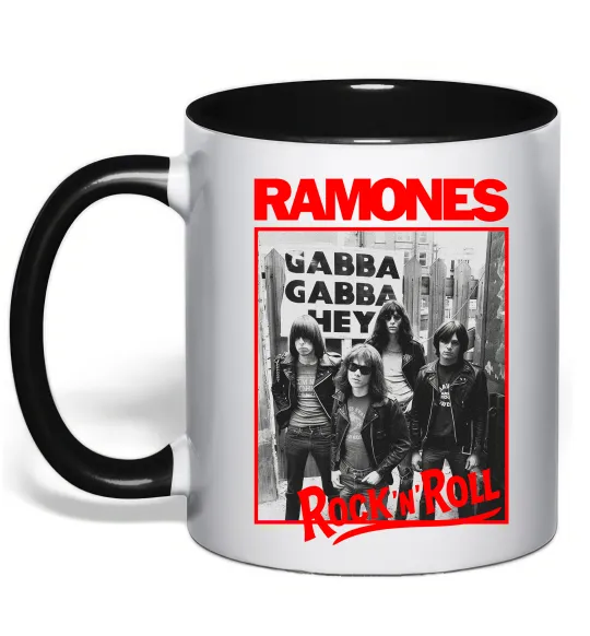 Чашка с цветной ручкой Ramones Rock n Roll Черный фото