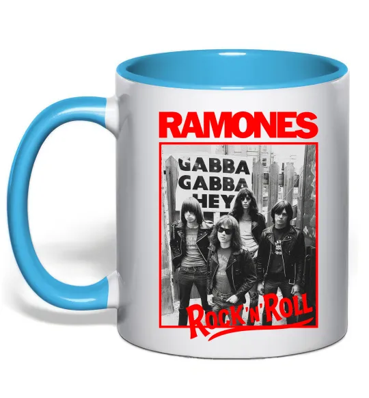Чашка с цветной ручкой Ramones Rock n Roll Голубой фото