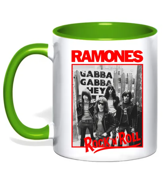 Чашка с цветной ручкой Ramones Rock n Roll Зеленый фото
