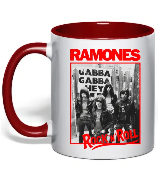 Чашка с цветной ручкой Ramones Rock n Roll Красный фото
