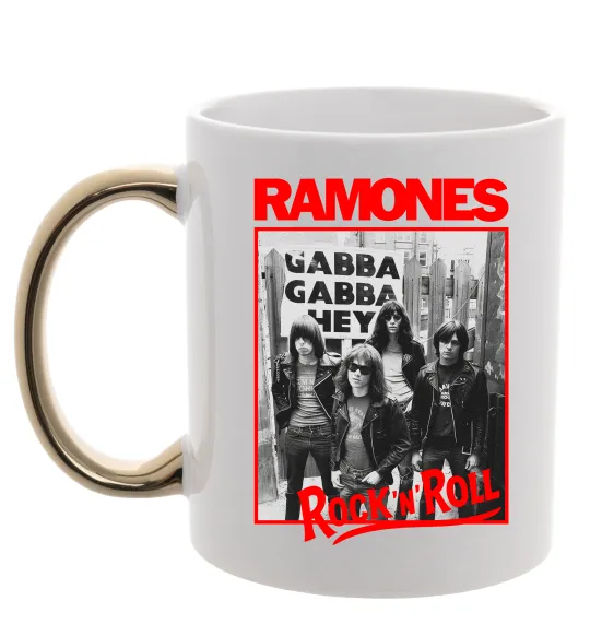 Чашка с цветной ручкой Ramones Rock n Roll Золото фото