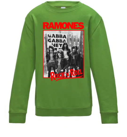 Дитячий світшот Ramones Rock n Roll Лаймовий фото