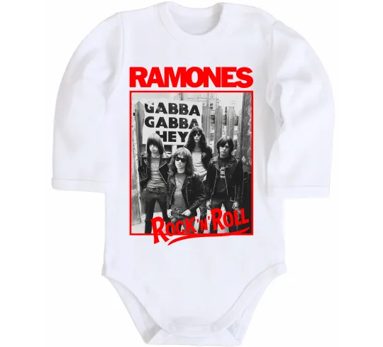 Детский боди Ramones Rock n Roll Белый фото