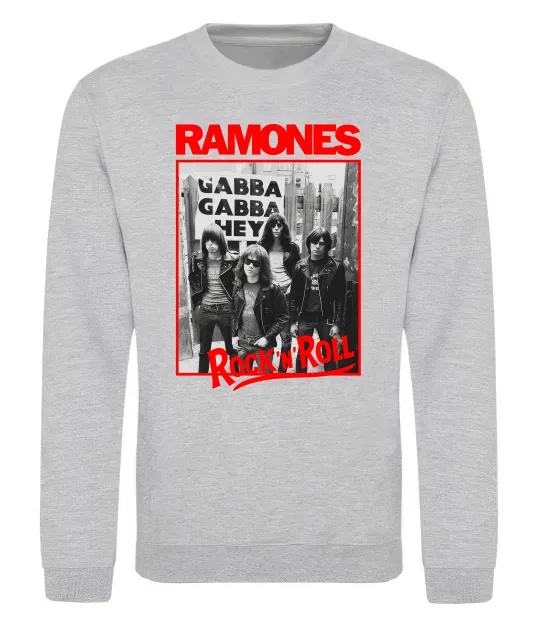 Свитшот Ramones Rock n Roll Серый меланж фото