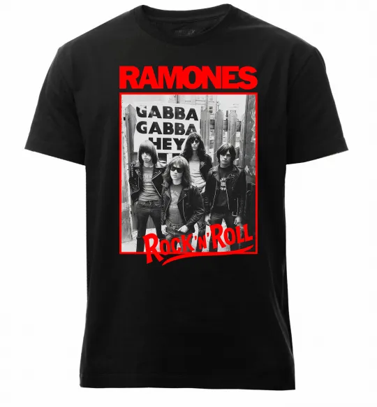 Чоловіча преміум футболка Ramones Rock n Roll Чорний фото