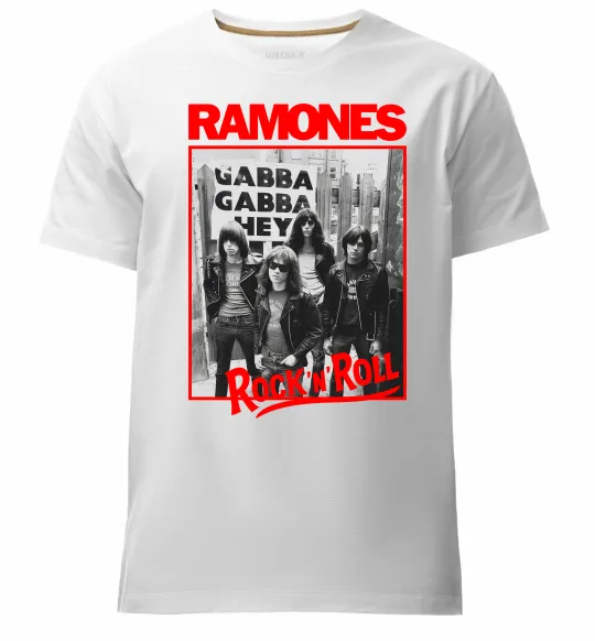 Чоловіча преміум футболка Ramones Rock n Roll Білий фото