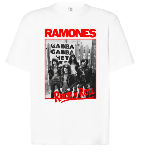 Футболка Оверсайз Ramones Rock n Roll Білий фото