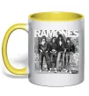 Чашка с цветной ручкой Ramones photo Лимонный фото