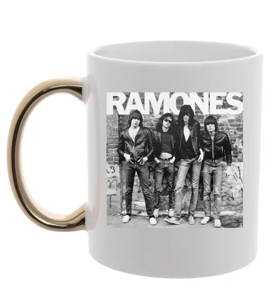 Чашка з кольоровою ручкою Ramones photo Золото фото