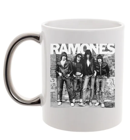 Чашка з кольоровою ручкою Ramones photo Срібло фото