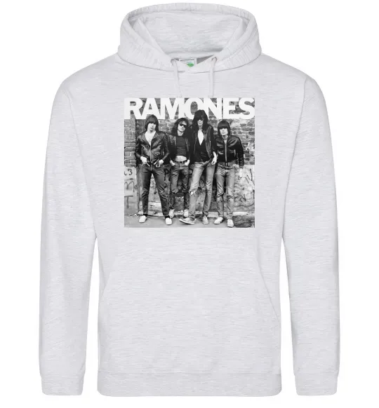 Чоловіча толстовка (худі) Ramones photo Сірий меланж фото