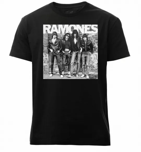 Чоловіча преміум футболка Ramones photo Чорний фото