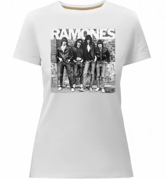 Женская премиум футболка Ramones photo Белый фото