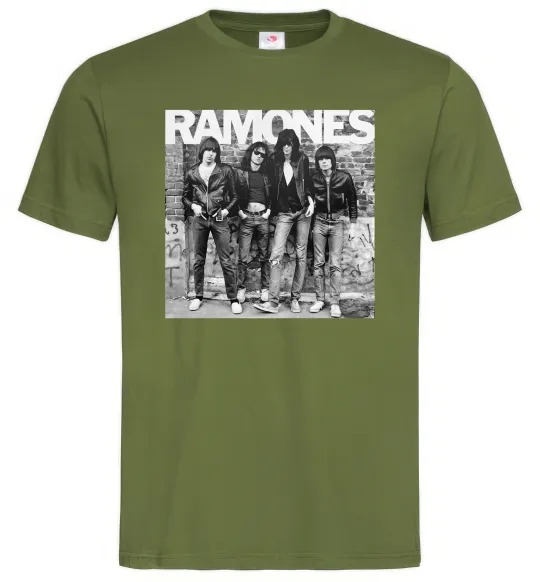 Мужская футболка Ramones photo Оливковый фото