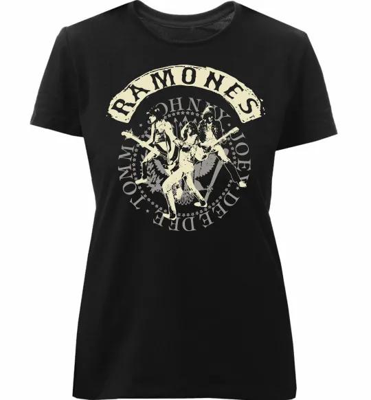 Женская премиум футболка Ramones Черный фото