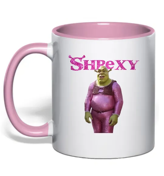Чашка с цветной ручкой Shrexy, колір - ніжно рожевий Нежно розовый фото