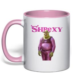 Чашка с цветной ручкой Shrexy, колір - ніжно рожевий