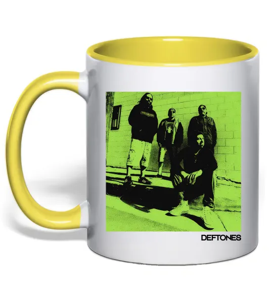 Чашка с цветной ручкой Deftones Лимонный фото