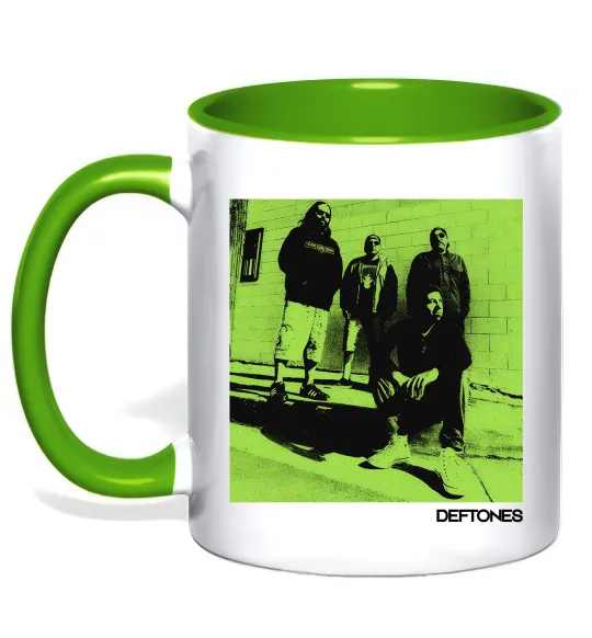 Чашка с цветной ручкой Deftones Лаймовый фото