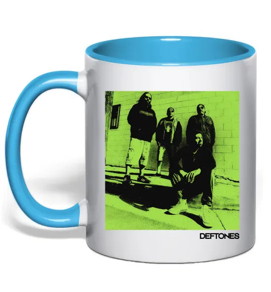 Чашка з кольоровою ручкою Deftones Блакитний фото