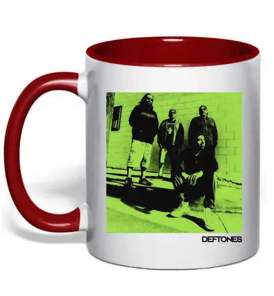 Чашка з кольоровою ручкою Deftones Червоний фото