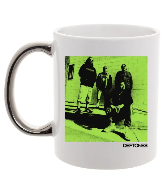 Чашка з кольоровою ручкою Deftones Срібло фото