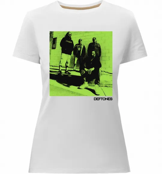 Жіноча преміум футболка Deftones Білий фото
