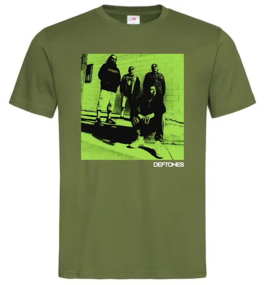 Мужская футболка Deftones Оливковый фото