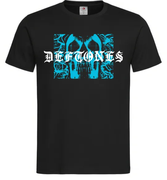 Мужская футболка Deftones blue skull Черный фото