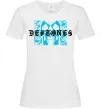 Женская футболка Deftones blue skull Белый фото
