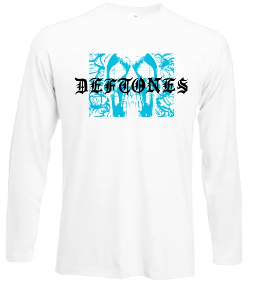 Лонгслив Deftones blue skull Белый фото