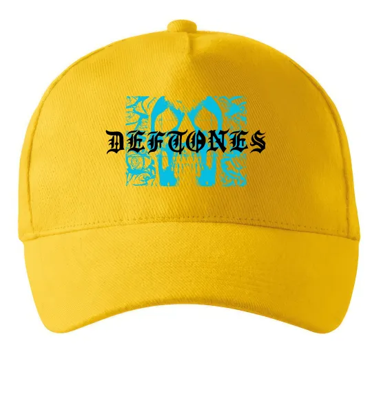 Кепка Deftones blue skull Солнечно желтый фото