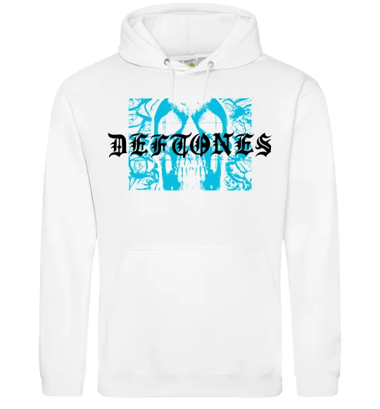 Женская толстовка (худи) Deftones blue skull Белый фото