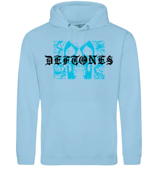 Женская толстовка (худи) Deftones blue skull Голубой фото