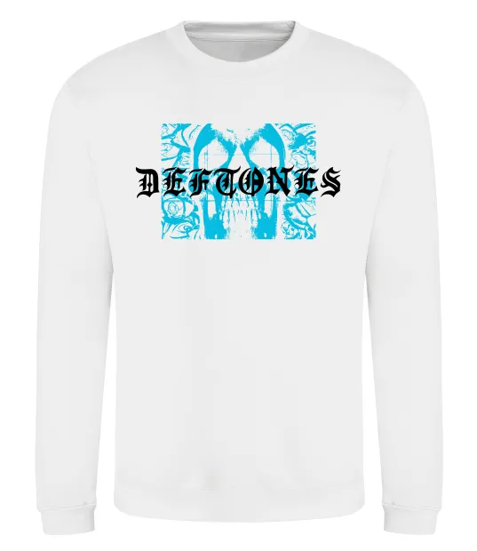 Світшот Deftones blue skull Білий фото
