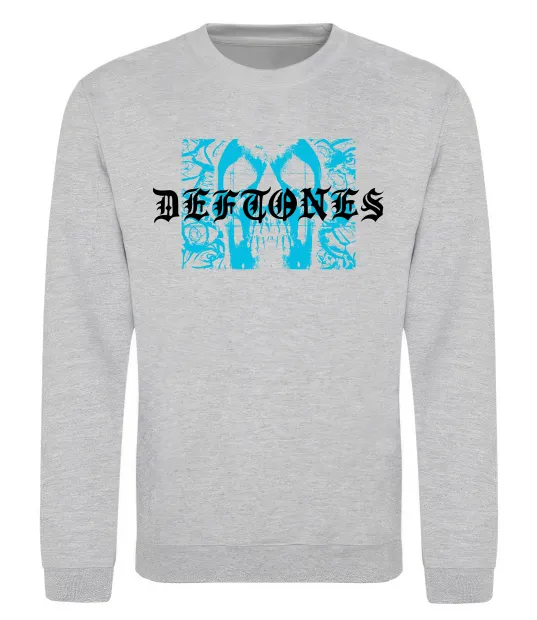 Світшот Deftones blue skull Сірий меланж фото