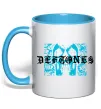 Чашка с цветной ручкой Deftones blue skull Голубой фото