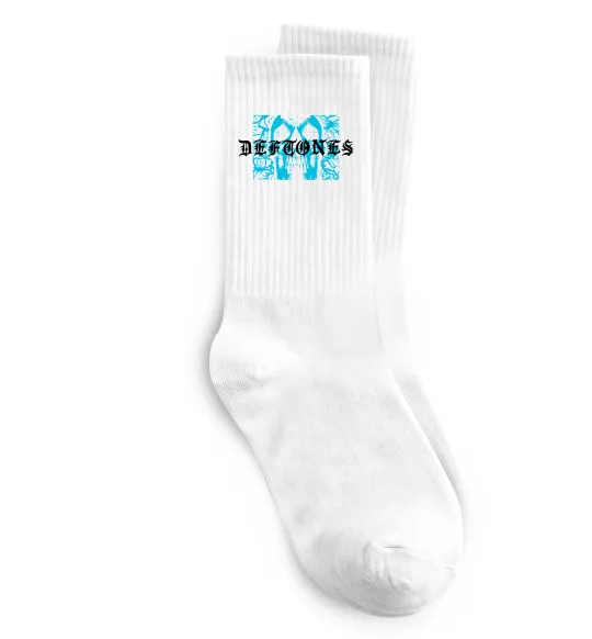 Носки Deftones blue skull Белый фото